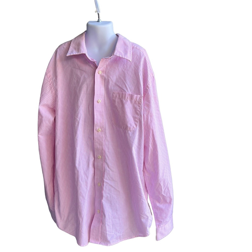 Cat And Jack Boys Pink And White Long Sleeve Button Up Shirt Size XL 14